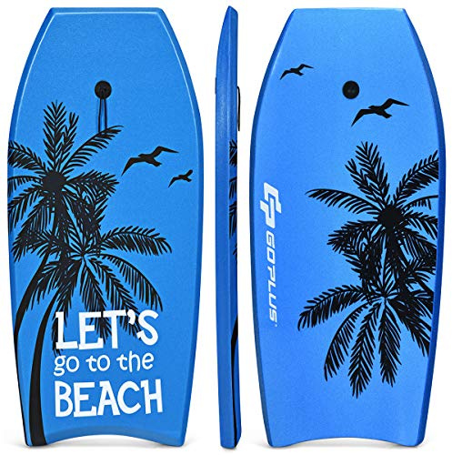 GOPLUS Tablero Corporal, Tablero Ligero de 105 cm con Cubierta, Bodyboard con Correa de Muñeca, Ultra Ligera y Resistente, para Niños Mayores de 14 Años y Adultos