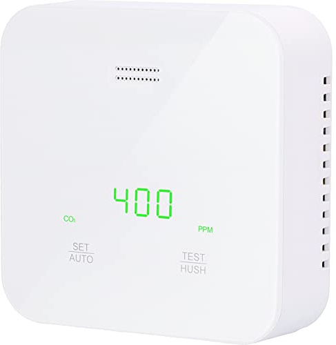 UNITEC CO2 Messgerät, Kohlendioxiderkennung, Temperatur- und Feuchtigkeitserkennung, mit Ampelanzeige und Sprachalarm, CE Kennzeichen