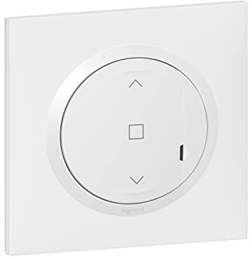 Commande Centrale sans Fil pour jusqu'à 20 Interrupteurs Volets Roulants et Stores Dooxie with Netatmo complet (Fixation Adhésive, Support, Enjoliveur, Plaque - Finition Blanc - 199235 - Legrand