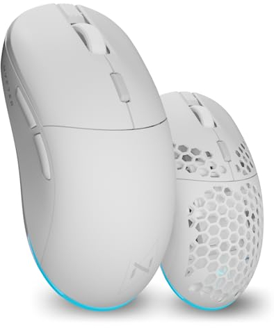 Nyfter - NYF22 Wireless Gaming Mouse Honeycomb Maus Ultraleicht 75g leistungsstark mit 400mA 19K DPI, 400 IPS 1000 hz 50h Akkulaufzeit langlebig Zwei wechselbare Cases inkl.