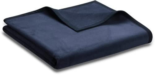 biederlack Wohndecke Unicolour Baumwollmischung dunkelblau Größe 100x150 cm