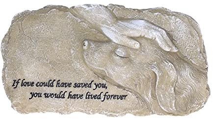 Natudeco Regalos Piedra Conmemorativa Mascotas Lápida Conmemorativa Jardín Ángel Cachorros Lápida Resina Perros y Gatos Regalos Conmemorativos Mascotas Regalos Funerales(3#)