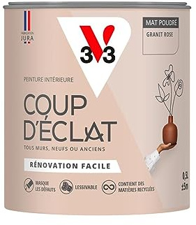 V33 Peinture murale intérieure Coup d'Éclat® Granit rose Mat Poudré 0,5L