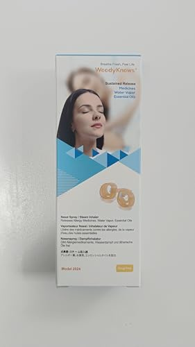 WoodyKnows nässpray/ånginhalator, ny modell │ Generisk nässprayanordning för skonsam, bekväm, långvarig spridning │ Bärbar eterisk oljespridare (L 3Pack)