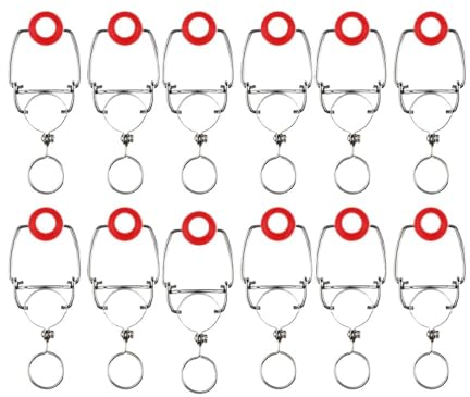MeGLob 12 Uds. Tapa oscilante con Tapa abatible for elaboración casera de Botellas de Cerveza y Vino, Abrazaderas de Repuesto, Tapas abatibles, Tapones de Vino caseros