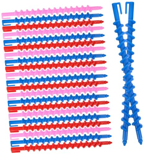 Angoily Bigoudis Cheveux Spirale Bigoudis à Cheveux Flexibles en Plastique Lot de 20 pour Boucles Fermes et Fixation Sécurisée Couleur Aléatoire pour Femmes Joueuses de Curling