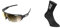 POC DO Half Blade Sonnenbrille - Sportbrille speziell für verbesserte Sicht im unteren und peripheren Sichtfeld & Unisex Essential Road Lt Socken, Uranium Black, L EU