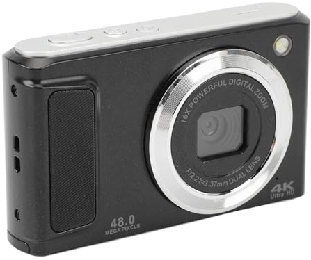 Fotocamera Digitale 4K UHD, Ideale per Principianti, Zoom 16X, Portatile e Leggera, Supporta Foto da 48 MP e Registrazione Video 4K con Microfono e Luce di Riempimento, Schermo