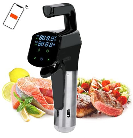 Cocina Sous Vide, Máquina de Precisión Sous Vide de Alta Potencia de 1800 W, IPX7 a Prueba de Agua, Control de Aplicación Wifi, Circulador de Inmersión con Temperatura Precisa y Abrazadera Ajustable