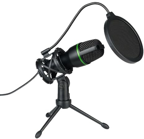 Kondensatormikrofon - Kondensatormikrofon, RGB podcast-mikrofonpaket | Professionell studioinspelningsmikrofon, justerbart stöd med brusreduceringsfilter,