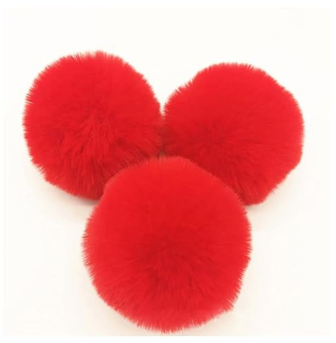 BrightGlow Pompón de piel sintética de 8 cm, pompones suaves para manualidades, bolas pompón grandes, pompones de piel sintética, pompones DIY, pompones de piel de conejo para gorros, gorros beanie y