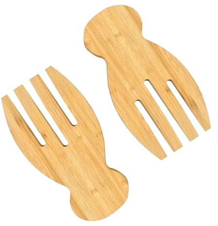 Wooden Salad Servers,Salad Hands,Wood Salad Tongs for Serving, Great for Tossing and Serving Salad, Pasta and More（2 Pcs）