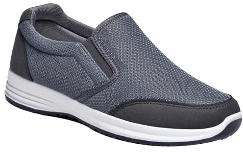 AZMAHT Scarpe Uomo Ortopediche Mocassino Casual Chiusura con Strap Senza Lacci Scarpe Uomo Sneakers Scarpe Senza Lacci Scarpe per Diabetici Uomo,Mengrey,39 EU