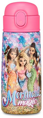 Seven Mermaid Magic Kid vattenflaska i rostfritt stål, fuchsia som håller temperaturen upp till 24 timmar, vattenflaska förskola, grundskola och fritid, flicka, Fuchsia, Modern