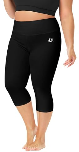 High Waist Swim Pants for Women Swim Capris UPF 50+ Quick Dry Black Plus Size Water Sports Water Shorts Leggings 5X