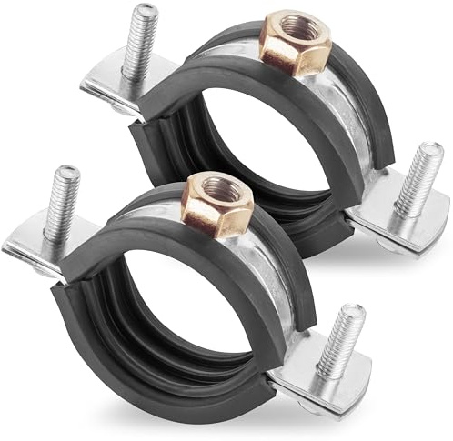 Poppstar 2x Fascette stringitubo in acciaio inox W4 (campo di serraggio 40-43 mm, 1 1/4) con viti prigioniere M8*82 e tasselli