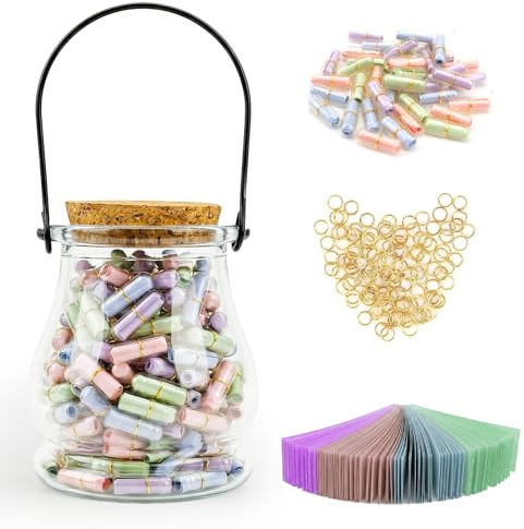 Prmape 101 Piezas Cápsulas Morandi Transparentes para Mensajes, Cápsulas con Mensajes en una Botella, Love Happy Letter Pill para Cumpleaños/San Valentín/Día De la Madre