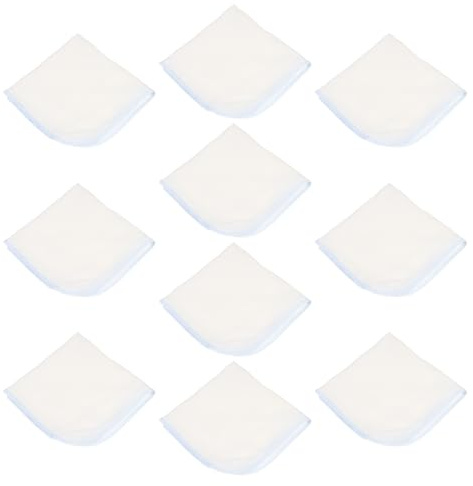 ANDRESLAD Toallitas para Bebés de Algodón 10 Unidades Azules Pequeñas Doble Capa Absorbentes para Uso en Guardería y Limpieza Facial