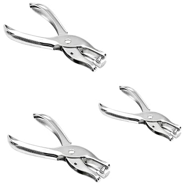 Single Hole Punch, 3 Pcs Metal Hole Puncher, 6mm Single Holes Punch for Crafts (3mm), Suitable for Diy Projects, Office, School and Home Use (Silver)