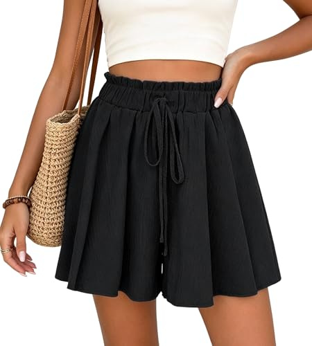 Neteson Pantalones Cortos Muje Pata Ancha Fluido Shorts Falda Bermudas