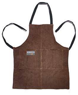 Outset Grill and Kitchen Apron, Brown Leather, 27 x 30