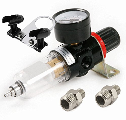 VEDA Airbrush Regulator Kit – HS-F2 Oil & Water Trap Inline Filter + Airbrush Holder – for Airbrushing, Model Painting, Compressor Setup