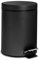 Harbour Housewares 3L Bathroom Bin - Matte Black - Round Stainless Steel Pedal Bin Slim Kitchen Rubbish Trash Can Garbage Dustbin with Lid and Inner Bin Liner Bucket
