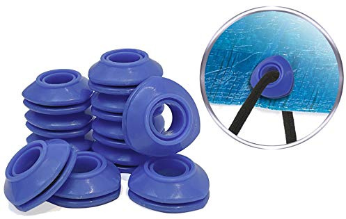 Simon & Co (Lot de 22) Oeillets pour bâche en plastique à clipser - Bleu - Diamètre intérieur 11mm, en bonus 3 patch de réparation de bâche