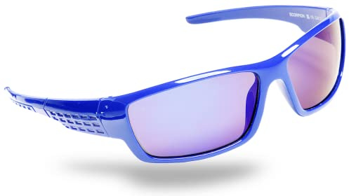 Eyelevel Scorpion Sports Wrap Safe Sunglasses for Boys - Blue Kids Sunglasses - 100% UVA/UVB Protection and a CAT3 Lens - For Boys 5-10 years