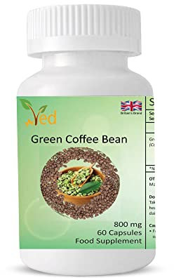 Ved Kapseln mit Extrakt aus grünen Kaffeebohnen, für Veganer und Vegetarier geeignet, 800 mg pro Portion, gentechnikfrei, glutenfrei, 60 Kapseln (Vorrat für 60 Tage)