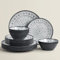La Joventino Set di stoviglie in melamina – Set di piatti e ciotole da campeggio, set da pranzo per 8 persone, set di piatti – Collezione da pranzo durevole ed elegante