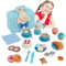 Picknickkorb Kinder,Picknick Set mit Decke, Schneidbarer Kuchen,Spielzeug Tragekoffer,Dessert,Kaffeemaschine Spielzeug，Matschküche Kinder Outdoor,Kinderküche Zubehör 3 4 5 Jahre(Blau)