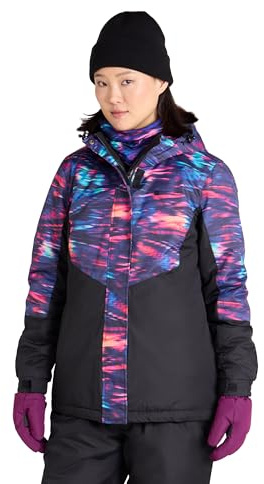 Mountain Warehouse Dawn Womens Ski Jacket - Snowproof, Warm Ladies Jacket, Fleece Lined Ski Coat, Adjustable Cuff, Hem & Hood - Ideal Ski Clothes In Winter Dark Purple Women's Size 6