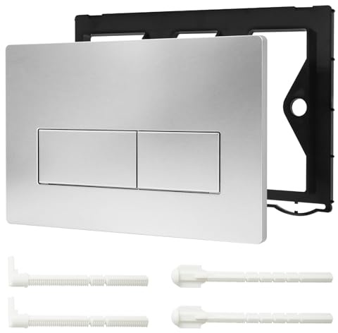 Placa de descarga WC de doble descarga, placa de accionamiento compatible con GEBERIT SIGMA01 UP300/320, placa de repuesto 115.770.11.5, plata