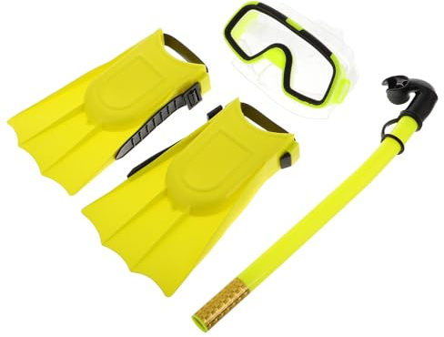 NOLITOY Boy Girl's Diving Suit Snorkeling Packages Floating Flippers and Boy Girl Diving Goggles for Snorkel Fins Beach Activities