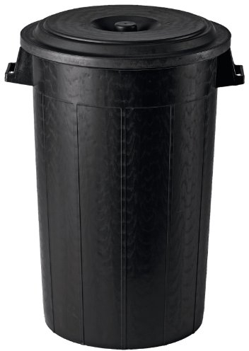 Bidone Porta Immondizie con Coperchio Nero l. 100