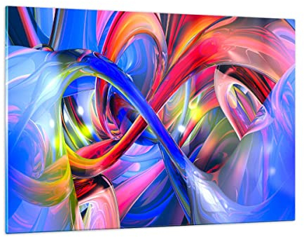 ARTTOR Quadri Moderni Soggiorno Astratto colori Quadro su Vetro 120x80cm Stampe da Parete in Vetro Camera da Letto Cucina 1 pezzo Wall Art Grandi XXL Decorazione Murale Immagini GAA120x80-2294