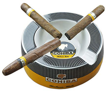 Cigar Ashtray Big Ashtrays for 8 Round Cigarettes Large Rest Outdoor Cigars Ashtray for Patio/Outside/Indoor Ashtray Gifts for Men