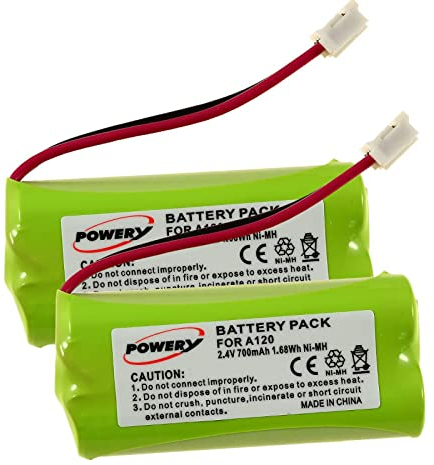 2 batterie per telefono cordless Siemens gigaset A245, A265, A160, 2,4 V, NiMH