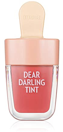 Etude House Dear Darling Water Gel Tint Ice Cream (OR205 Apricot Red) (21AD)| Vivid High-Color Lip Tint with Minerals from Soap Berry Extract to Moisture Your Lips