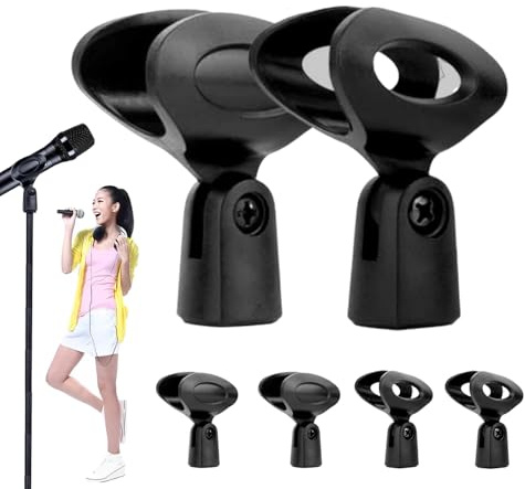 Qiundar Pinza Micrófono Universal 6 Pcs Clip para Microfono Accesorio para Microfono Contiene Rosca Universal para Conciertos Videoconferencias Escenarios