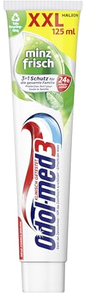 Odol-med3 Original pasta de dientes fresca de menta, limpia diariamente, protección 3 en 1, ayuda a proteger las encías, 125 ml, crema de dientes