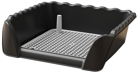 perfk Hundetoilette, Töpfchentrainer, Haustiertoilette, leicht zu reinigen, mit Töpfchenschale nach dem Hundetraining für andere Haustiere im Freien, Schwarz