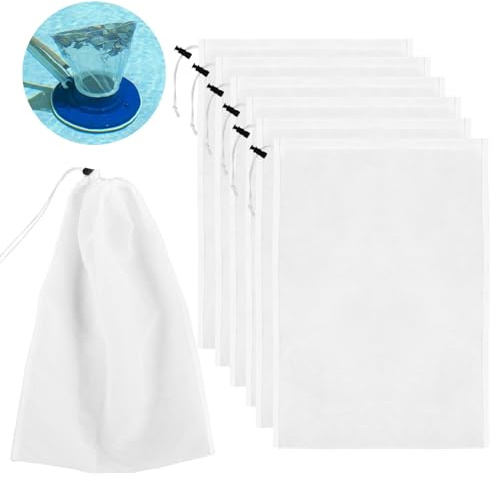 Sac Filtrant Aspirateur Piscine 6 Pièces Sacs pour Aspirateur de Piscine Filtre Tissu Accessoires pour Le Nettoyage des Feuilles et des Débris de la Piscine