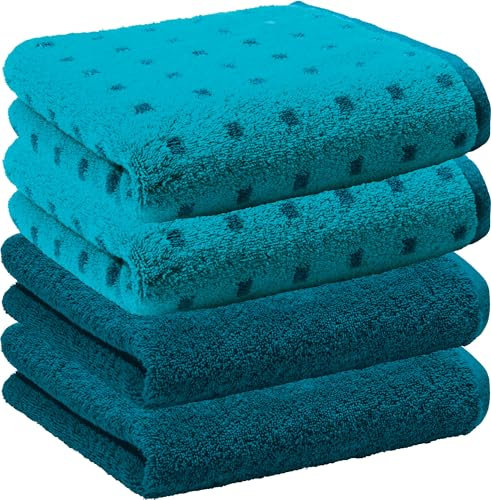 Erwin Müller Handtuch Sigmaringen 4er-Pack Walk-Frottier türkis Größe 50x100 cm