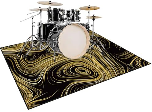 SZZEUOA Drum Teppich Schlagzeugteppich, rutschfeste Schallschutzmatte, Schallschutzteppich Für Bassdrum-Snare, Schallschutz Teppichmatte, Schlagzeug Teppich 140 x 120 cm