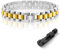 Yowivon Bracelets for Women, Adjustable Metal Watch Band Wristband Watch Band Chain, Thick Link Stainless Steel Non Tarnish Bracelets Fashion Jewelry Gifts, Gold & Silver
