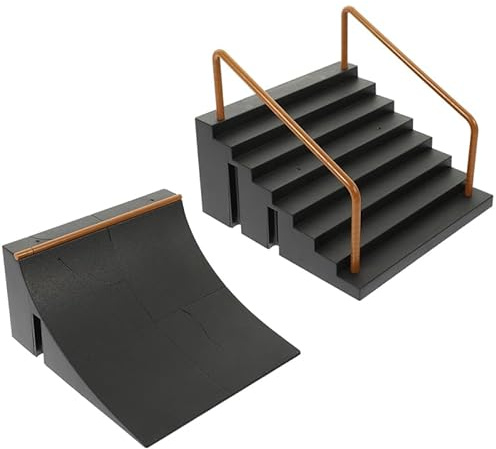 BESPORTBLE 2 piezas de rampa para monopatín de dedo, accesorios para monopatín, kit de escena de obstáculos para entrenamiento de diapasón y recuerdos de fiesta