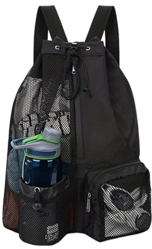 KxrTpx Swimming Bag, Arena Swim Bag for Adults with Wet Compartment, Mesh Drawstring Backpack for Beach and Pool Activities, Water-Resistant Gym Bag for Outdoor Sports Enthusiasts