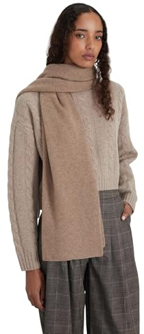 Style & Republic Bufanda de cachemira para mujer de 100% cachemira, tu acogedora bufanda de punto premium para momentos elegantes de otoño e invierno, tamaño ideal 52 cm x 172 cm, turrón, Talla única